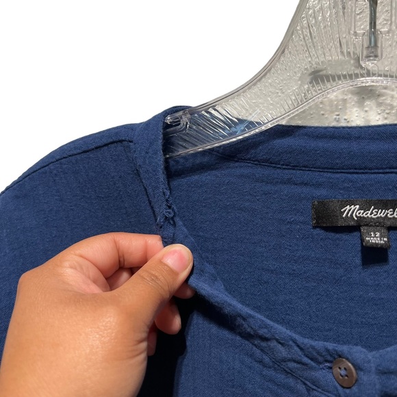 MADEWELL light-spun tapered-leg jumpsuit one piece gauze drawstring pockets - Picture 10 of 12